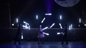 光と炎のパフォーマンス,企業パーティー,花火,派遣,出張,依頼,イベント出演,ライトパフォーマンス,LED,ビジュアルポイ