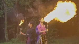 光と炎のパフォーマンス,企業パーティー,花火,派遣,出張,依頼,イベント出演